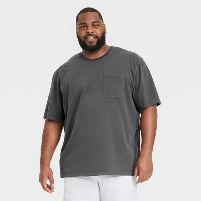 Men's Big & Tall Vintage Short Sleeve Pocket T-Shirt - Goodfellow & Co™ Charcoal Gray 3XLT