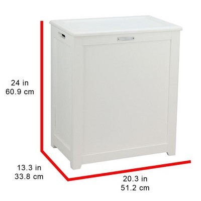 White Rectangular MDF Laundry Hamper with Lid
