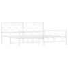 vidaXL White King Bed Frame with Headboard/Footboard - Steel Metal Bedroom Furniture, 76"x79.9" Mattress Support - 2 of 4