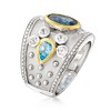 Ross-Simons 3.70 ct. t.w. Blue and White Topaz Ring in Sterling Silver With 14kt Yellow Gold - 3 of 4