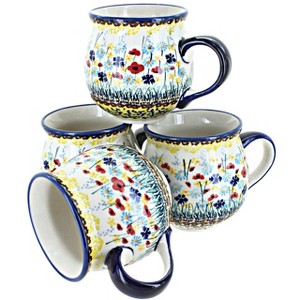 Blue Rose Polish Pottery K090-4 Manufaktura Bubble Mug Set - 1 of 1