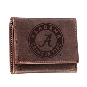 Evergreen NCAA Alabama Crimson Tide Brown Leather Trifold Wallet Officially Licensed with Gift Box - 1 of 1