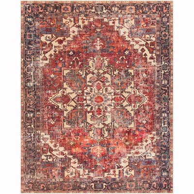 Mark & Day Rome Washable Woven Indoor Area Rugs Rust