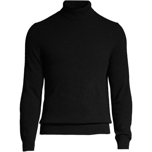 Men's Fine Gauge Cashmere Mock Turtle Neck Sweater Black