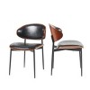 Set of 2 Modern Armless Dining Chairs with Curved Back, Upholstered Side Chairs for Kitchen, Dining Room, or Living Room–Maison Boucle - 4 of 4