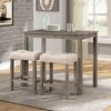 NicBex Dining Table Set for 2 Rustic Counter Height Table with MDF Tabletop, 2 Padded Stools for Kitchen - 3 of 4