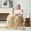 Aoibox Fluffy Faux Fur Throw Blanket for Couch, Lightweight Soft Beige Blanket for Sofa Bed Living Room, Ultra Cozy and Warm - 3 of 4