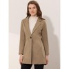 INSPIRE CHIC Women's Regular Fit Notched Lapel Long Sleeve Buttoned Classic Coat - 2 of 4