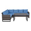 Buenhomino Patio Furniture Set 4 Piece, Wicker Rattan Sofa Couch with Thick Cushion and Coffee Table, L Shape All Weather Outdoor Conversation Set - 2 of 4