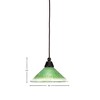 Toltec Lighting Any 1 - Light Pendant in  Dark Granite with 10" Kiwi Green Crystal Shade - 2 of 2