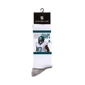 NFLPA Strideline Eagles Alshon Jeffrey World Champs White Crew Socks - 1 of 1