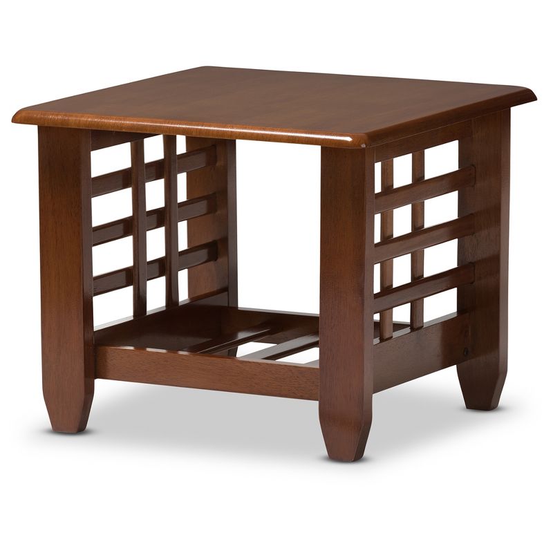 Larissa Modern Classic Mission Style Living Room Occasional End Table - Cherry Brown - Baxton Studio, 1 of 6