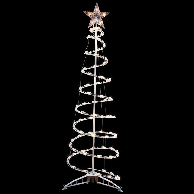 Northlight 4ft Lighted Spiral Cone Tree Outdoor Christmas Decoration, Clear Lights, 3 of 9