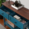 Mshliw Farmhouse Console Table with 2 Drawers & Bottom Shelf, Rustic Entryway Table with Metal Accents for Living Room or Hallway - 4 of 4