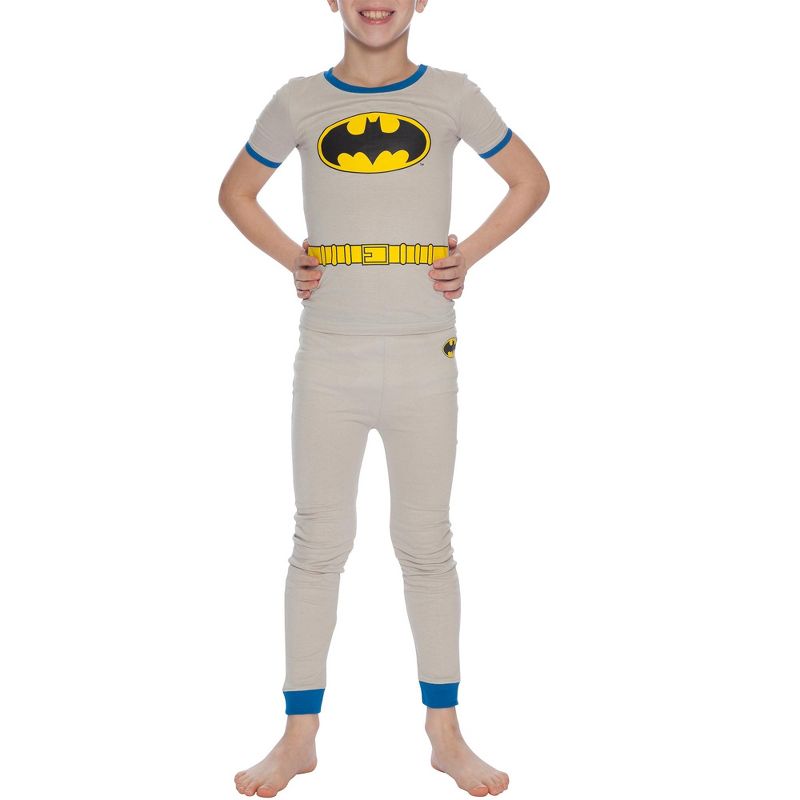 DC Comics Boys Superman Superhero Cotton Costume Pajama Set, 4 of 5