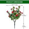 Set of 2 Artificial Topiary Ball Trees with Metal Stakes, 21.6" UV-Resistant PE Fake Plants with Begonia Flowers for Indoor/Outdoor Decor - 3 of 4
