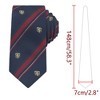 INSPIRE CHIC Men's Stripe Print Self-Tied Crown Flowers and Anchor Necktie for Graduation School Uniform College 1 Pc - 2 of 4