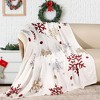 Lomsoe Christmas Throw Blanket Snowflake Flannel Throw Blanket, Winter Holiday Decorative Blankets, Super Soft Cozy Throw Blankets for Home Sofa Couch - 2 of 4