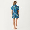 Anna-Kaci Lounge Women's Whimsical Garden Animal Print Pajama Set with Short Sleeve Button-Up Top and Matching Shorts - 4 of 4