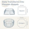 Baby Playpen & Baby Gate for Toddler and Babies, Foldable Wooden Large Shape Playpen with Locking Gate by Comfy Cubs - 3 of 4