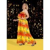 LA LEELA Women's Casual Beach Christmas Tree A line Slit Maxi Dresses Tube Top Evening Long Strapless Santa Dress for Women - 2 of 4