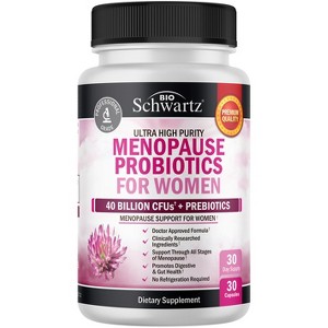 Women's Menopause Probiotic Capsules, Supports Hormone Balance and Weight Loss, Menopause Relief for Women, Bioschwartz, 30ct - 1 of 4