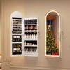 Fredees Arched Lighted Mirror Jewelry Cabinet, Wall or Door-Mount Armoire with Lights, Full-Length Mirror & Jewelry Storage, Over-the-Door Hanging - 3 of 4