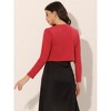 INSPIRE CHIC Women's Solid Open Front Curved Hem Stretchy Fabric Crop Bolero Shrug - 4 of 4