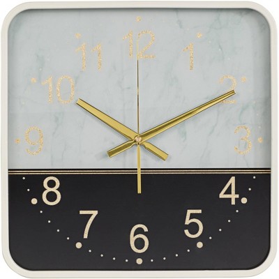 Newhill Designs Newcastle Black and White 14 1/4" Square Wall Clock