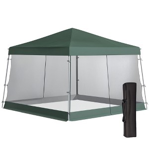 Slant Leg Pop Up Canopy Tent with Netting and Carry Bag, Instant Sun Shelter, Tents for Parties, Height Adjustable (11.5'x11.5' Base / 10'x10' Top) - 1 of 4