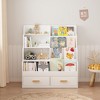 KTMBDW Kids Bookshelf with 2 Storage Drawers, Bookcase and Toy Organizer, Multi-Tier Reading Shelf for Toddlers, Playroom, Bedroom, or Nursery, White - 2 of 4