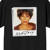 Whitney Houston Photo Art Crew Neck Short Sleeve Men's Black T-shirt - 2 of 3