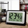 Digital Atomic Black Wall Clock with Temperature Display for Home Office Living Room - 4 of 4