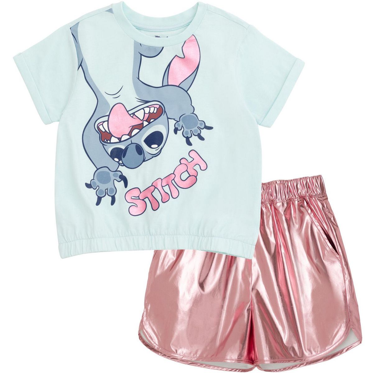 Disney T-Shirt and Crop Top Shorts Outfit Set