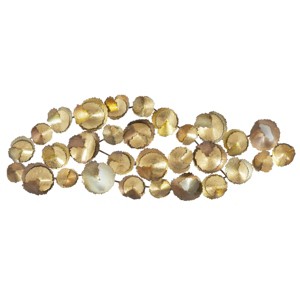 Metal Plate Wall Decor with Textured Pattern Gold - Olivia & May: Iron Artwork, Contemporary Style, Vertical Display - 1 of 4