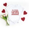 Simply Sage Market Women's Love Vibes Checkered Short Sleeve Graphic Tee - 3 of 4