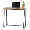 IRIS Freestanding Storage Shelf: Matte Black Console Table for Entryway & Hallway, Steel Frame, Wood Top, 3-Piece Set - 3 of 4