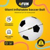 4FUN Giant Inflatable Soccer Ball Durable Rubber, Easy Inflation Pump Included, Active Fun Toy for Kids, 30 Inch, Black and White - 2 of 4