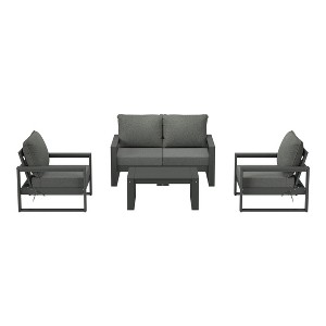 WestinTrends Montara 5-Piece Modern HDPE Outdoor Patio Furniture Sofa Conversation Set with Coffee Table - 1 of 4