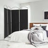 Costway 4 Panels Folding Room Divider 6 Ft Tall Fabric Privacy Screen Black/Brown/Grey/White - 2 of 4