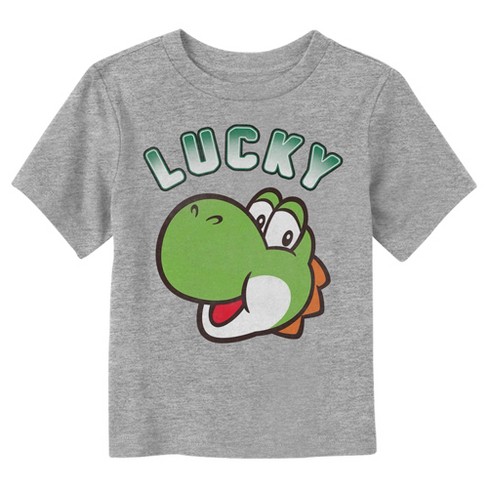 Toddler s Nintendo Super Mario St. Patrick s Day Lucky Yoshi T Shirt Athletic Heather 5T