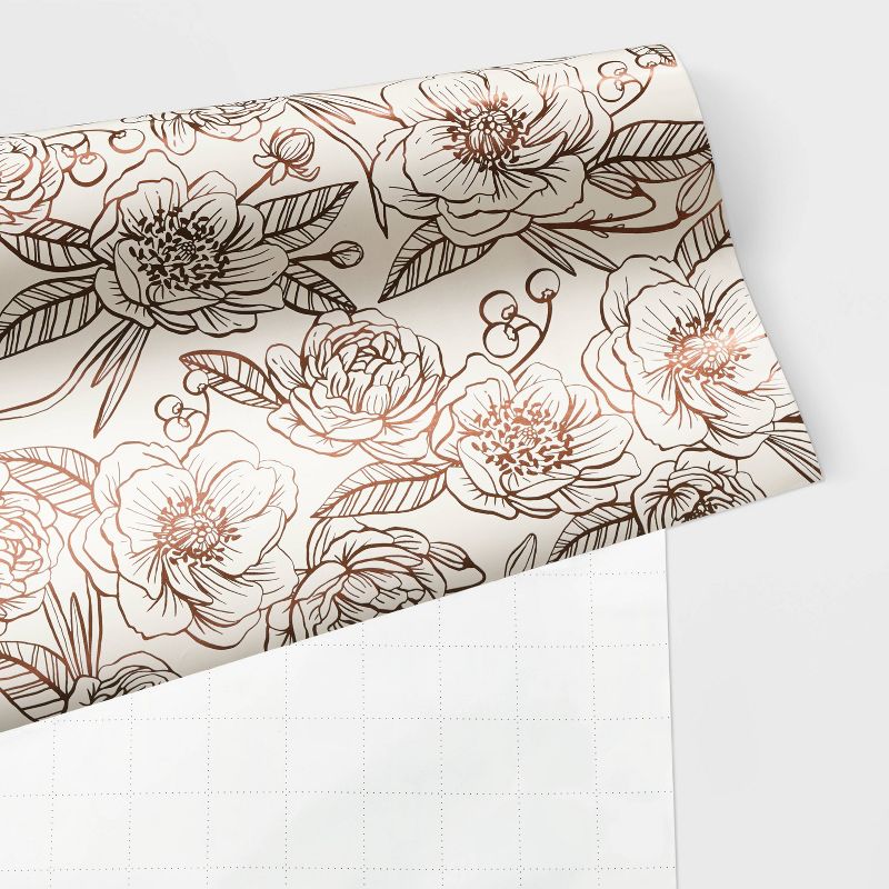 Foil Peonies Gift Wrapping Paper - Spritz&#8482;, 3 of 9