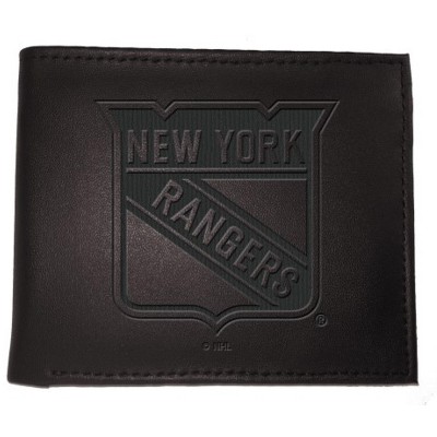 Evergreen NHL New York Rangers Black Leather Bifold Wallet Officially Licensed with Gift Box