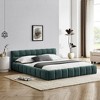 VYNXARIA Cozy and Stylish Green Queen Platform Bed with Headboard: Thick Chenille Fabric, Solid Frame, No Box Spring Needed - 3 of 4