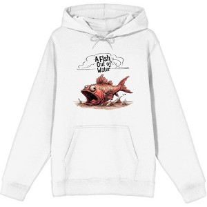 A Fish Out of Water Humor Adult Long Sleeve Hoodie - 1 of 3