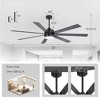 Airsurfer Celiling Fan with Light, 72 Inch Modern Ceiling Fan with Light and Remote, Reversible DC Motor, 6 Speeds, Timer, Ceiling Fan for Livingroom - 3 of 4