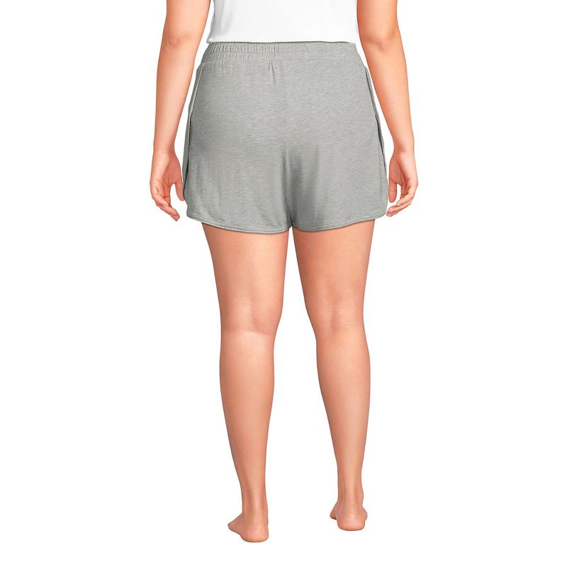 Lands' End Women's Comfort Knit Built in Brief Pajama Shorts, 2 of 7