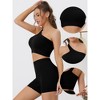 Allegra K Women's Ribbed Exercise Sports Bra High Waist Yoga Underwear Sets 2 Packs - 3 of 4