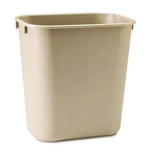 LunaLulinlk Beige 3.4 Gallon Soft Mold Plastic Wastepaper Basket, Rectangular - 1 of 4