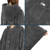 PAVILIA Fluffy Angel Wrap Hooded Blanket for Women Adult, Wearable Cozy Wrap Throw Faux Shearling Shawl Cape - 3 of 4